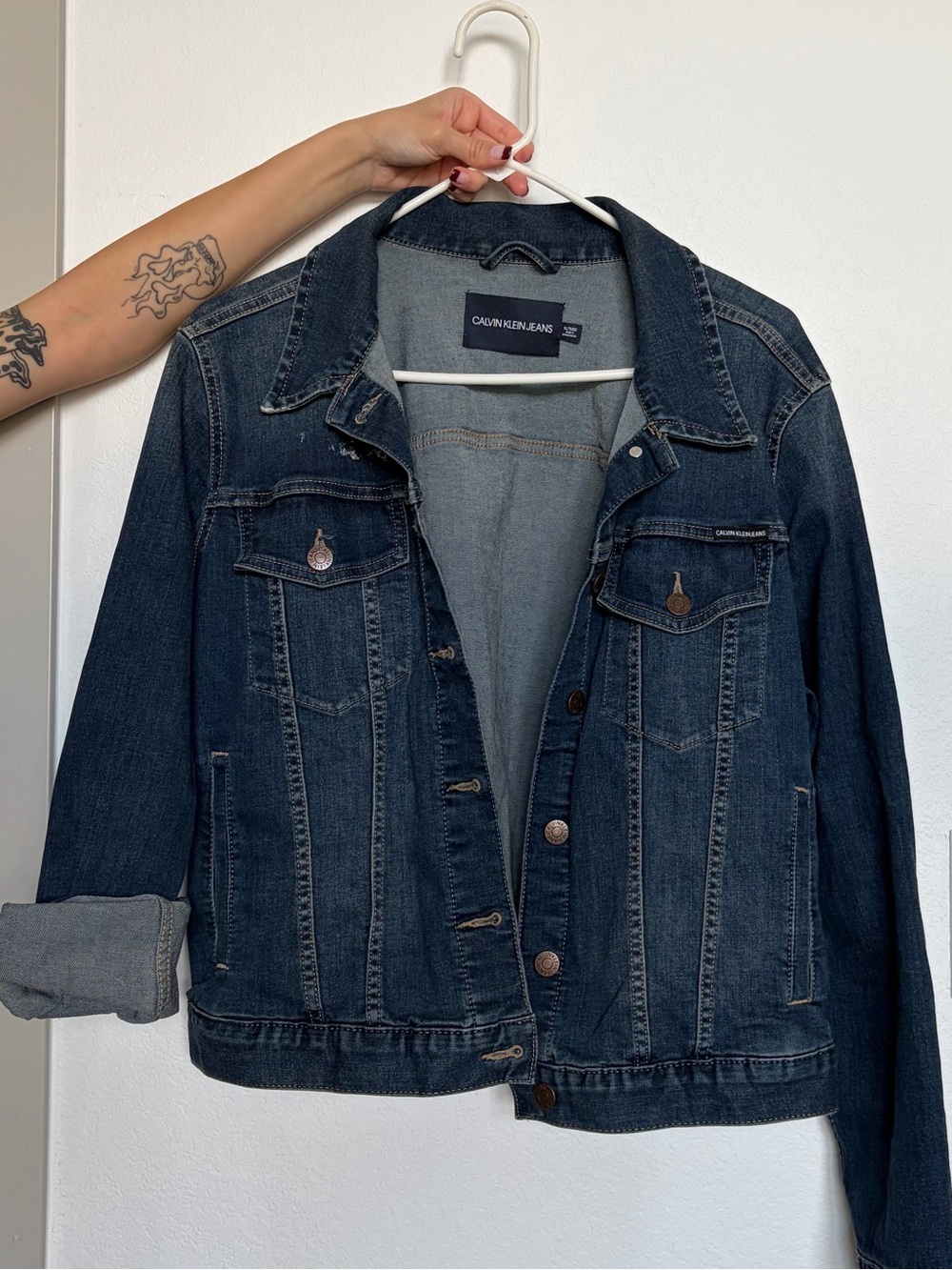 Calvin Klein Jeans Dark Blue Denim Jacket for Women